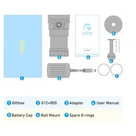 Underwater video dive light DIVEPRO DIVEPRO MASTER 8000Lm 95°