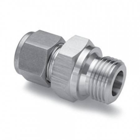 Straight union male 1/4 BSPP STAINLESS STEEL for Ø6mm tube