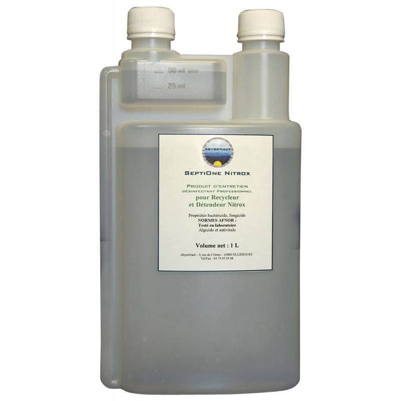 Disinfectant for diving rebreathers and nitrox regulators SEPTIONE NITROX ABYSSNAUT Disinfectant for diving rebreathers and nitrox regulators SEPTIONE NITROX ABYSSNAUT