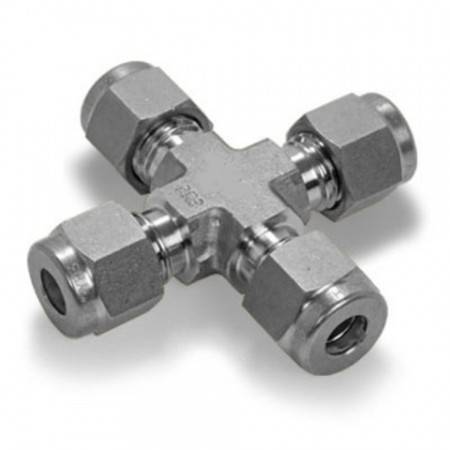 316L STAINLESS STEEL cross connector for Ø6mm HP tube