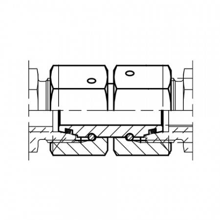 Equal straight union DIN rotatable for 8 mm outer tube (500 bar)