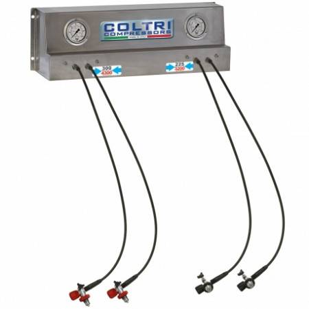 COLTRI Inox regulated inflation ramp with 4 flexible outlets and valves