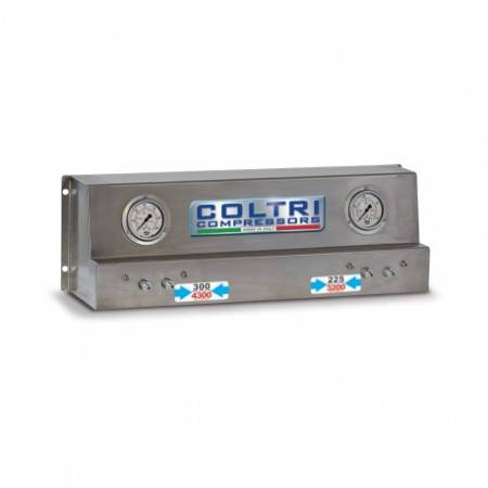 COLTRI Inox regulated inflation ramp with 4 flexible outlets and valves