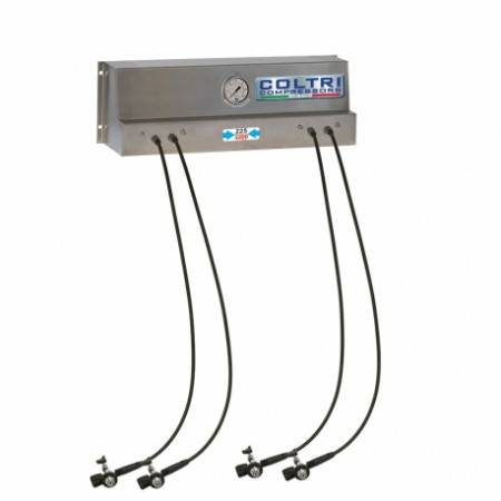 COLTRI Inox regulated inflation ramp with 4 flexible outlets and valves