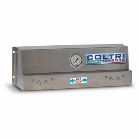 COLTRI Inox regulated inflation ramp with 4 flexible outlets and valves