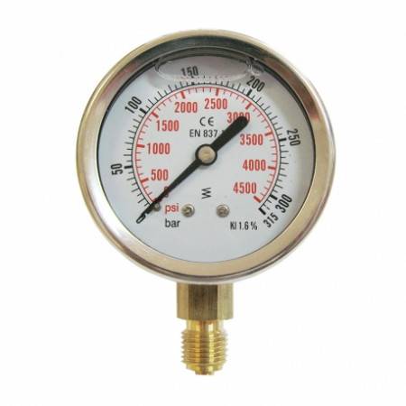 Vertical pressure gauge 0-315 bars D63mm