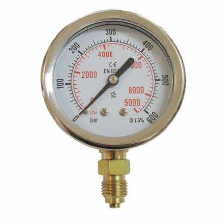 Vertical pressure gauge 0-600 bars D63mm