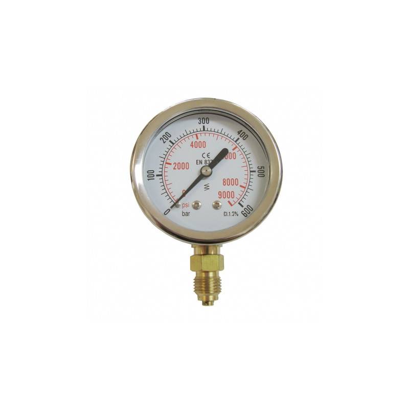 Vertical pressure gauge 0-600 bars D63mm