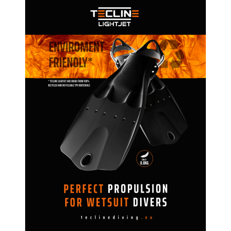 TECLINE LightJet rubber fin with spring straps