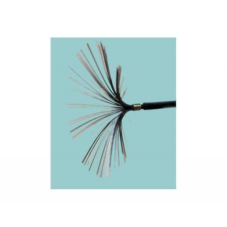 Whip stripping brush for scuba tank