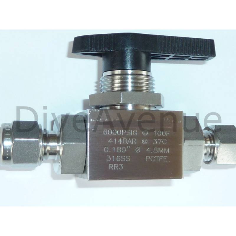Stainless steel 1/4 turn high pressure valve - max pressure 410bar