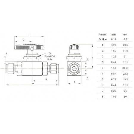 Stainless steel 1/4 turn high pressure valve - max pressure 410bar